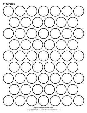 1 inch Circle Template Printable and many other sizes! | Bottle 