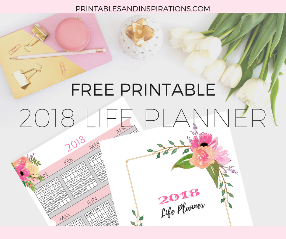 Free Printable 2018 Life Planner (Not Just A Pink Calendar 