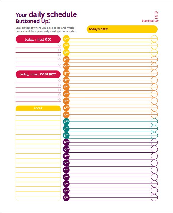 22+ 24 Hours Schedule Templates   PDF, DOC, Excel | Free & Premium 