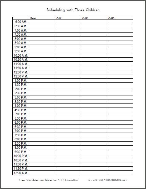 24 Hour Work Schedule Template