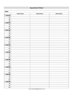 Appointment Book Template