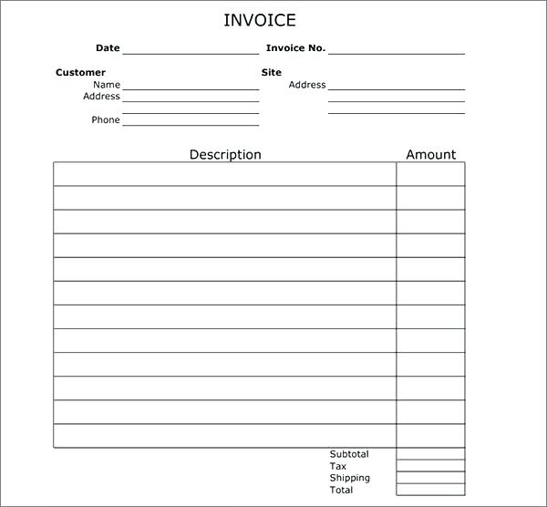 free templats for billing invoices