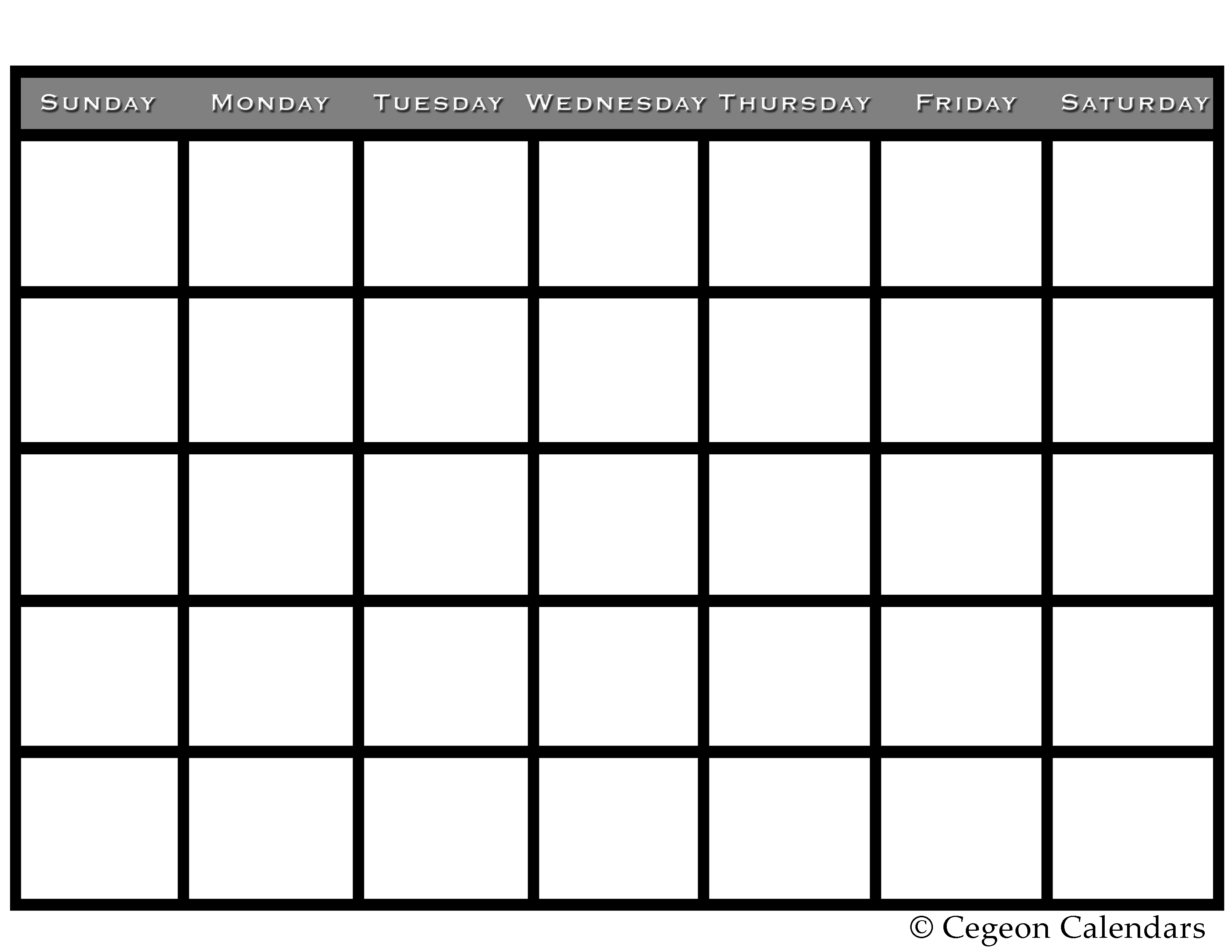 Free Blank Printable Calendar | Printables | Pinterest | Calendar 