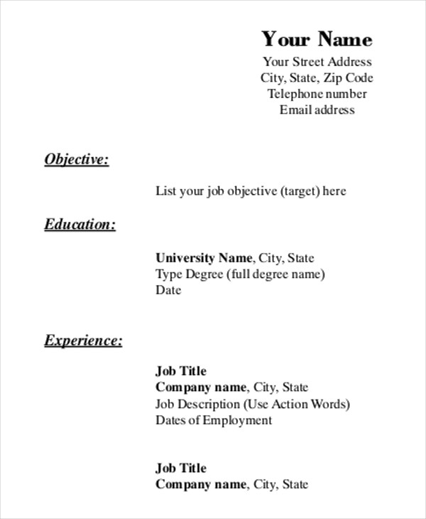 Resume Template New Fill In Blank Resume Template | Template And 