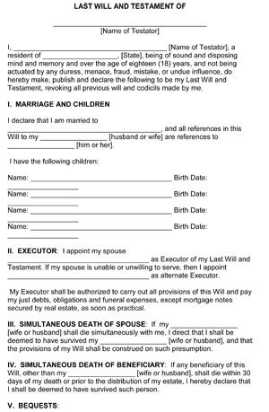 free printable living will blank form   Erkal.jonathandedecker.com