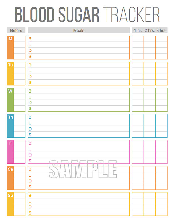 Printable Blood Sugar Tracker