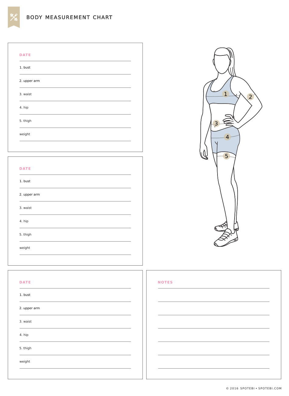 Body Measurement Tracking Chart Printable Shop Fresh