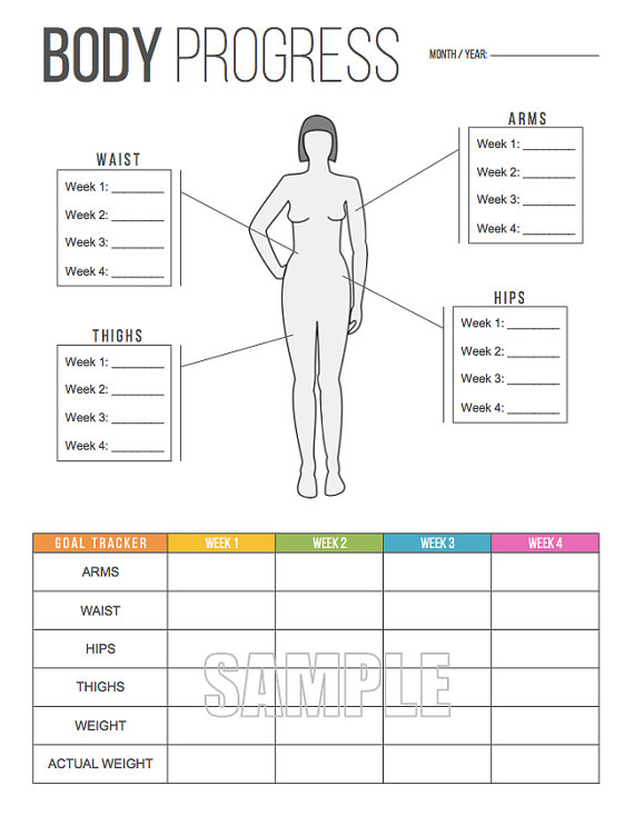 Body Measurement Tracking Chart Printable Shop Fresh