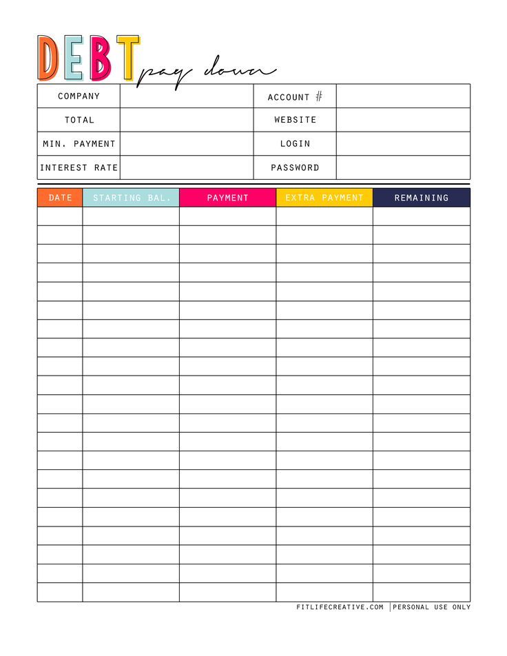 Budget Insert Printable Budget Insert Printables Keeping your 