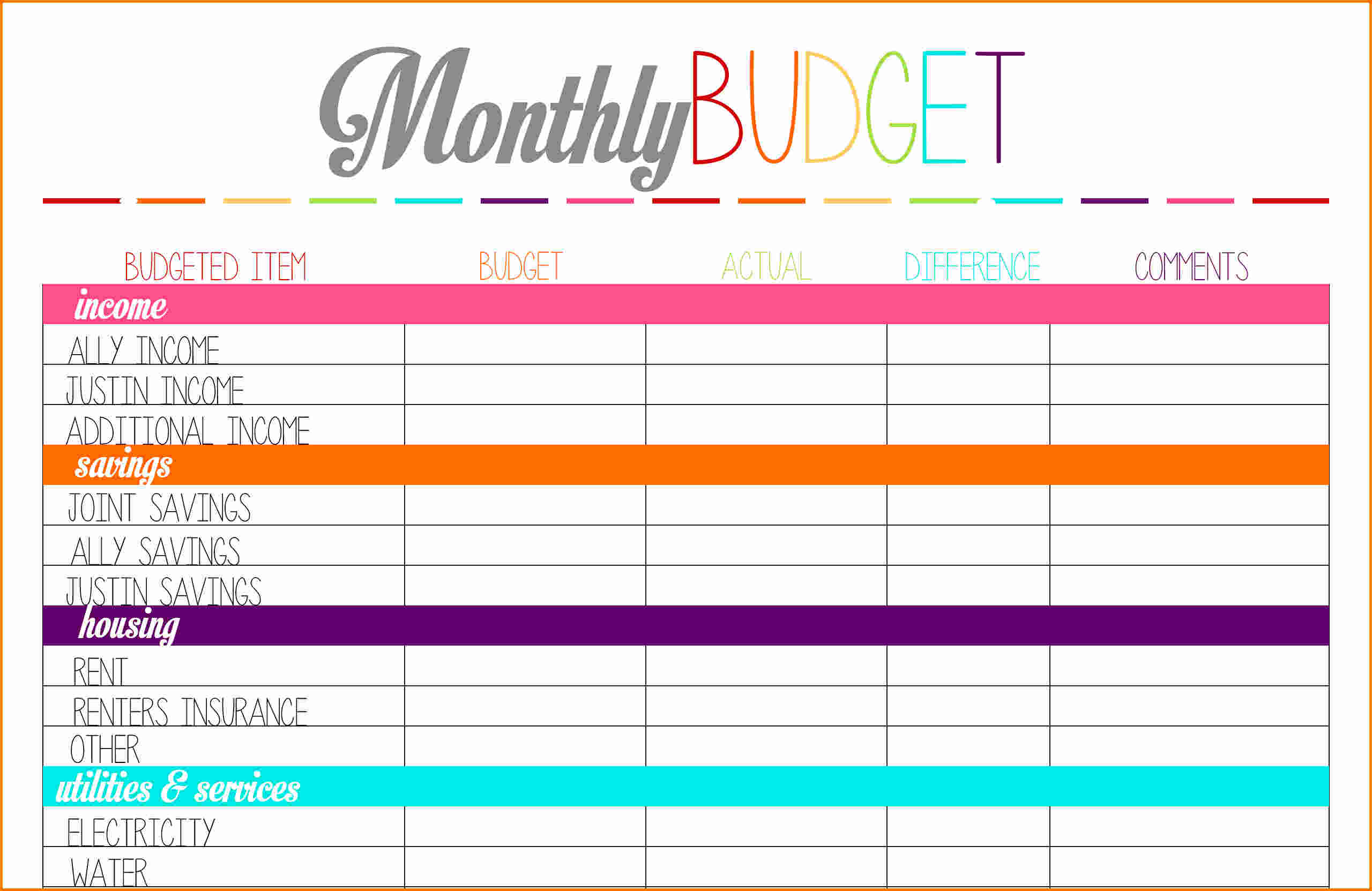 budget planner printable   Demire.agdiffusion.com