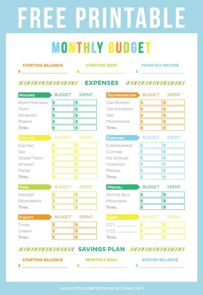 FREE Printable Budget Sheet | Refinance I Credit Card Debt 