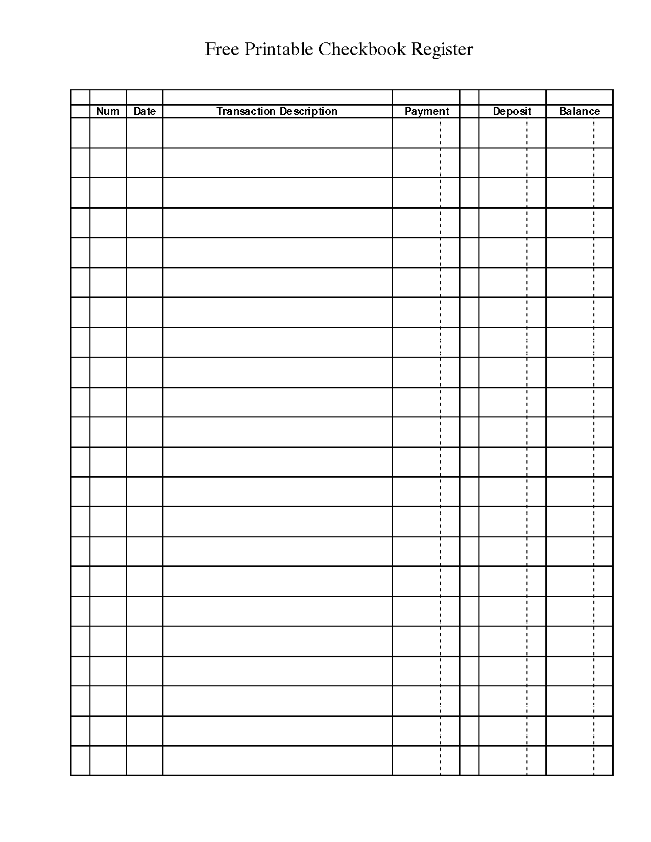 free printable template chores | free printable check register 