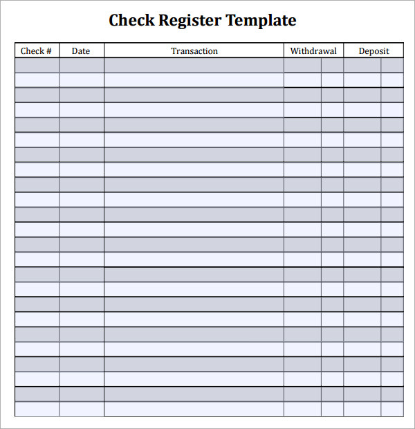 checkbook register free printable