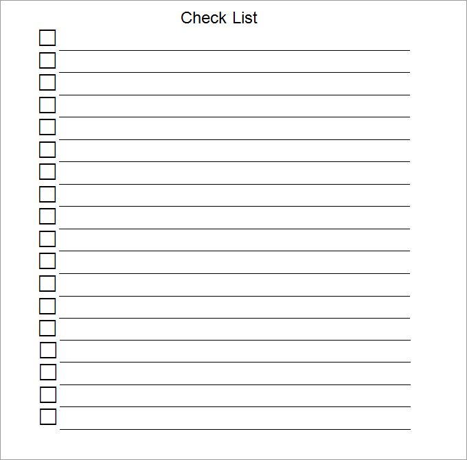 Blank Checklist Template   Checklist Template … | WCL Travel 