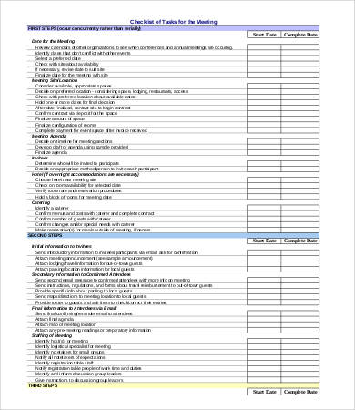 Printable Checklist Template   8+ Free Word, PDF Documents 