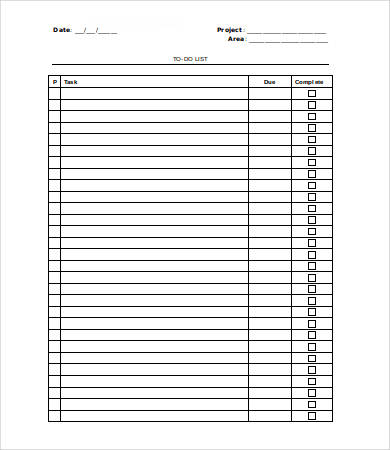 Printable Checklist Template   8+ Free Word, PDF Documents 