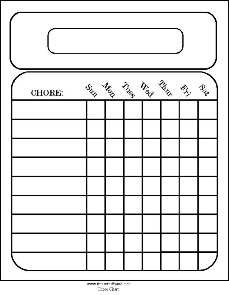 Free Blank Chore Charts Templates | Printables for the home! Chore 