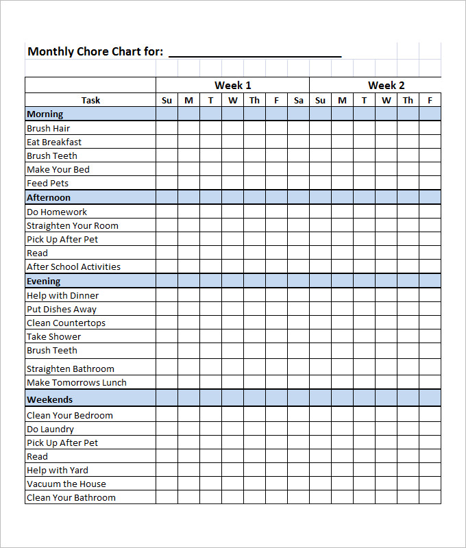 chore chart templates free printable   Demire.agdiffusion.com