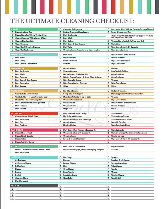 The Ultimate House Cleaning Checklist Printable PDF | daily 