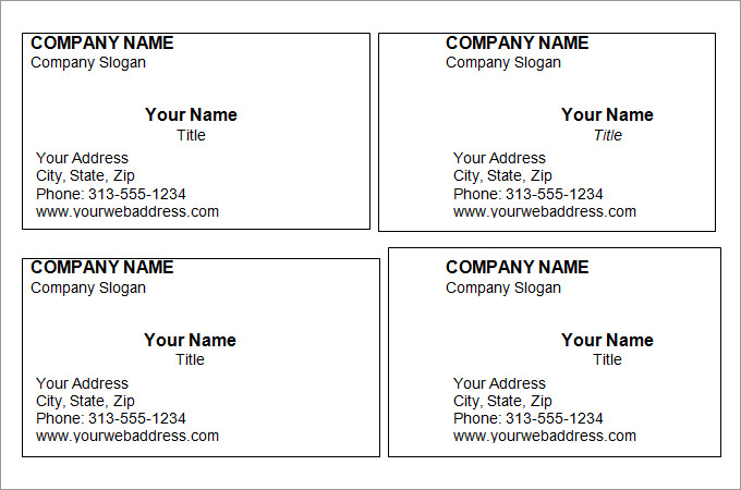 Word How To Create Custom Business Cards