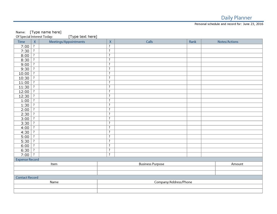 40+ Printable Daily Planner Templates (FREE)   Template Lab