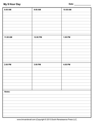 Printable Daily Schedule Template | paper crafting & printable 