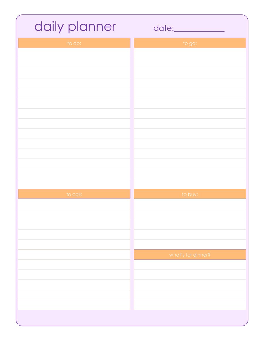 40+ Printable Daily Planner Templates (FREE)   Template Lab