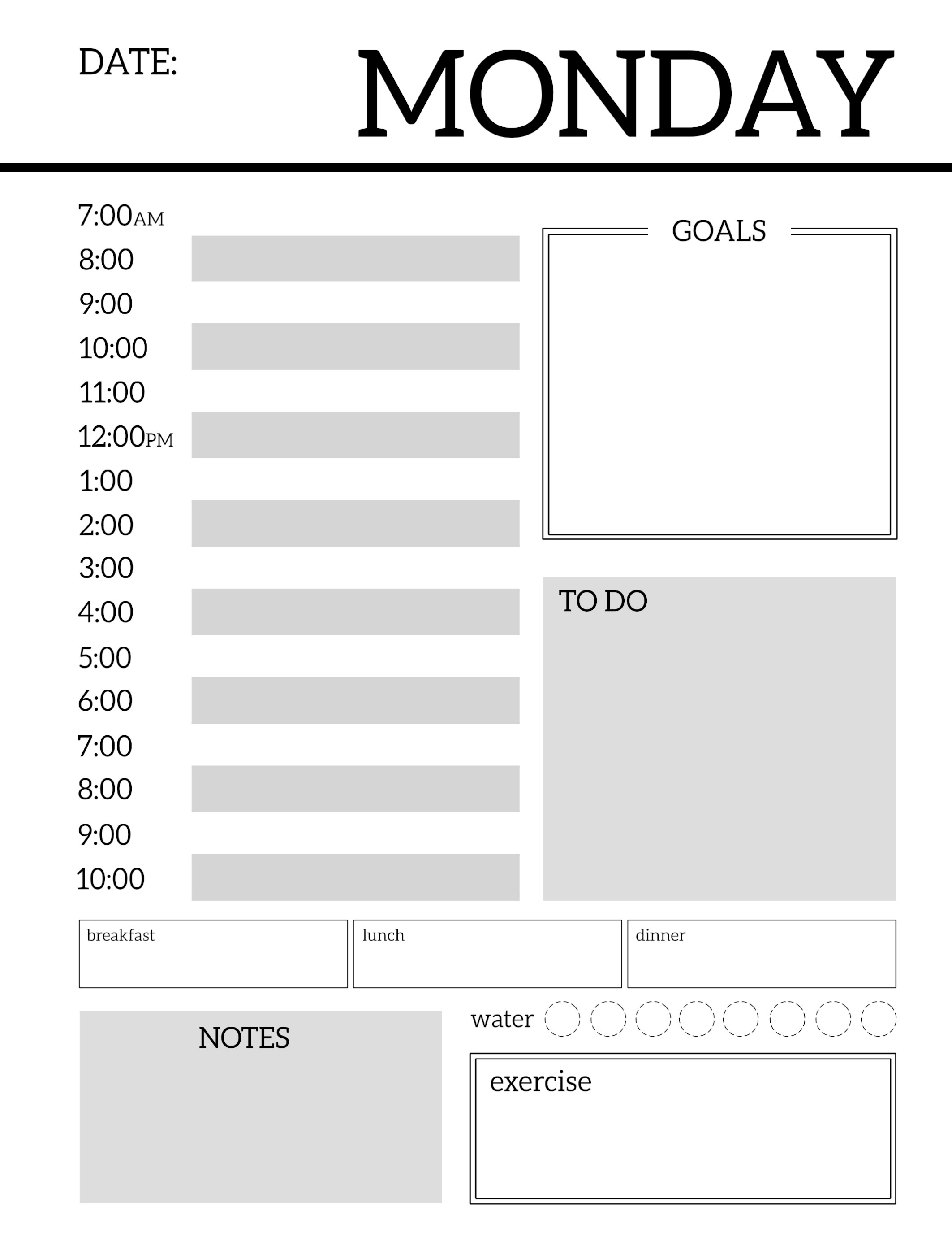 Daily Schedule Printable Template 12   heegan times