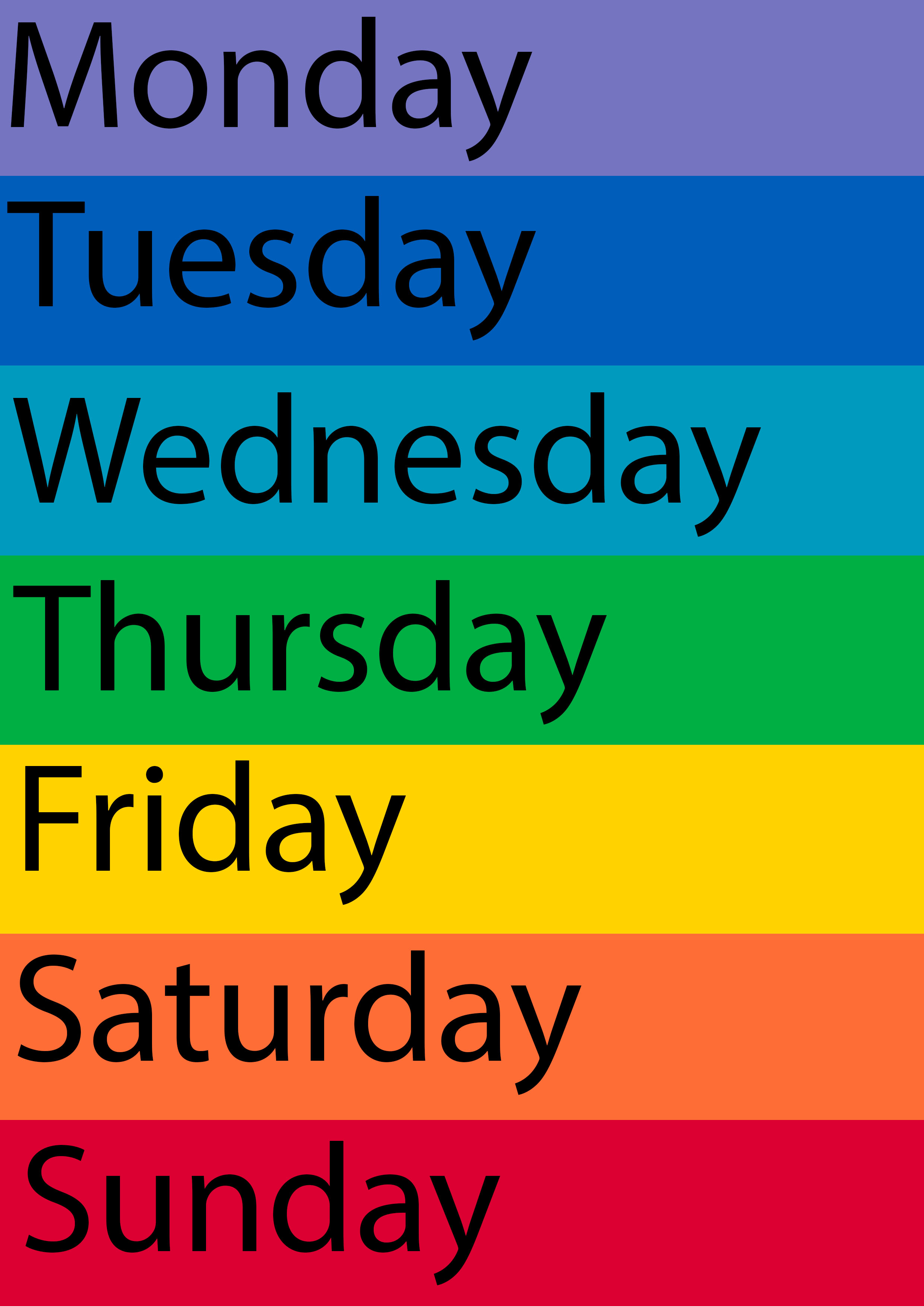 Free Printable Days Of The Week Printable Templates