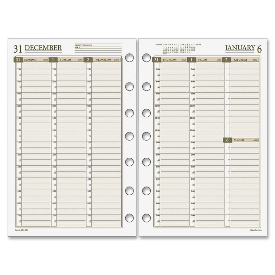Day Runner Printable Pages Shop Fresh