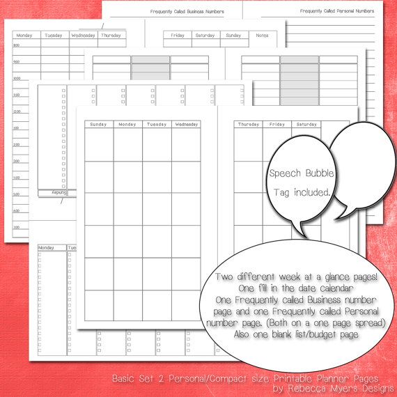 Day Runner Printable Pages Shop Fresh