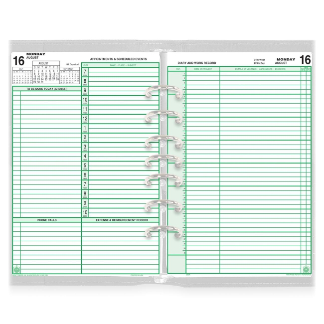 Undated Planner Pages 2 Pages Per Day Folio Size | 87342 | Day Timer