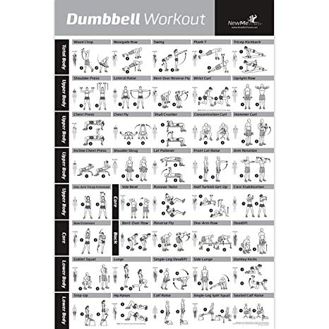 Amazon.: NewMe Fitness Dumbbell Workout Exercise Poster NOW 