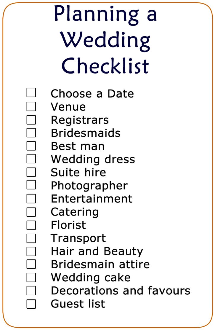 What You Need For A Wedding Checklist