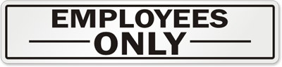 Printable Employees Only Sign