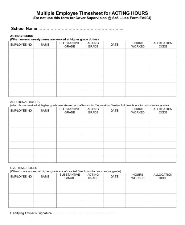 Employee Time Sheets Printable Shop Fresh