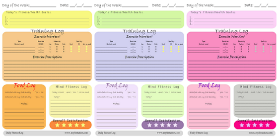 Free Printable Fitness Logs!