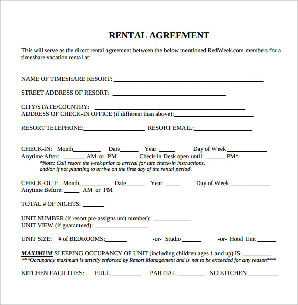 Blank Rental Agreement Template Blank Rental Agreement Template 