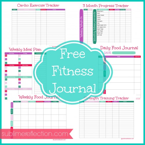 FREE Downloadable Fitness Journal   Sublime Reflection