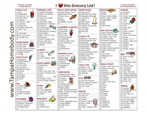 Grocery List – Free Printable Template | Tampa Homebody