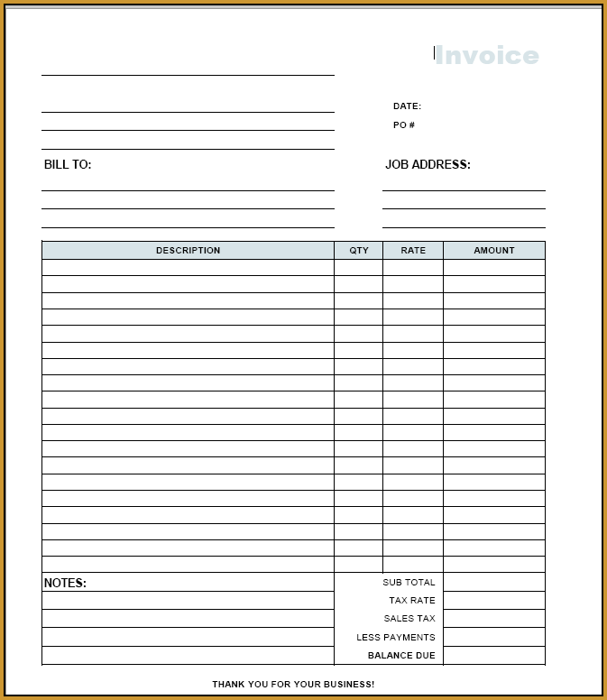 Charming Ideas Free Printable Invoices Printable Free Invoice 