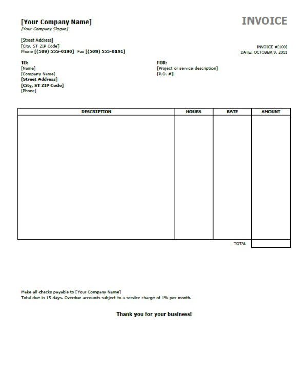 free printable invoices   Demire.agdiffusion.com