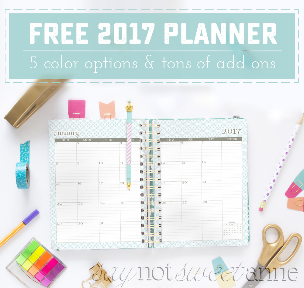 Printable 2017 Planner!   Sweet Anne Designs