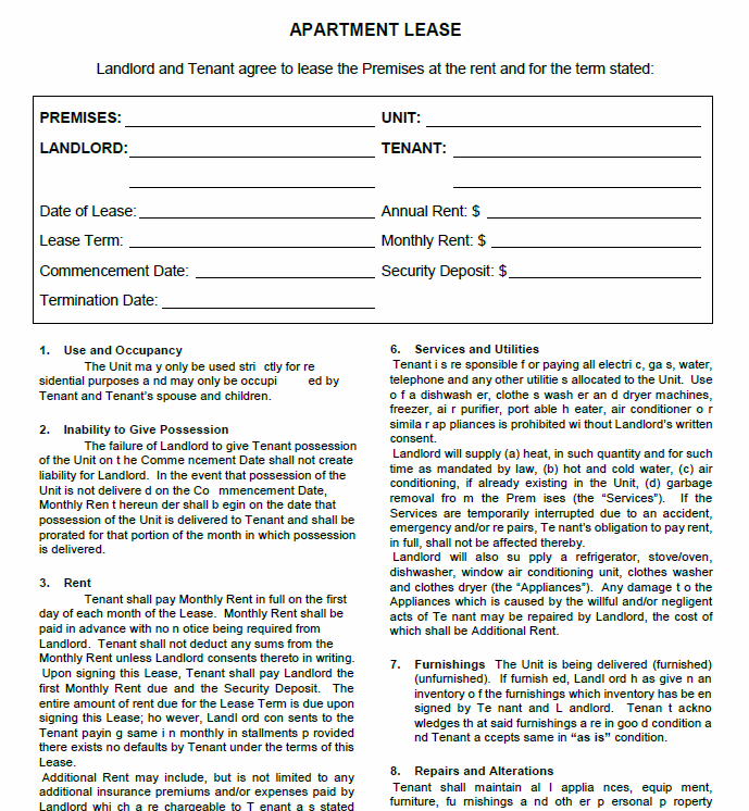 Lease Agreement Fill Out And Sign Printable Pdf Template