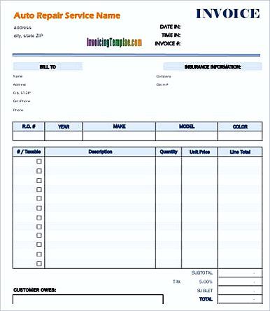 Free Printable Auto Repair Invoice , Free Printable Invoice 