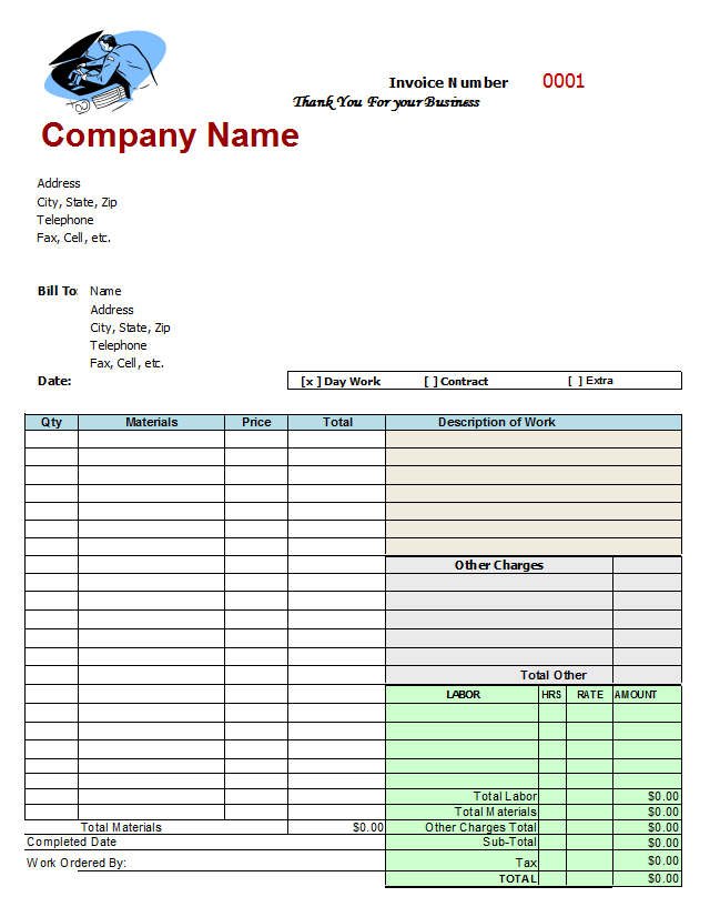 Auto Repair Invoice Template | Free Auto Repair Invoice Template