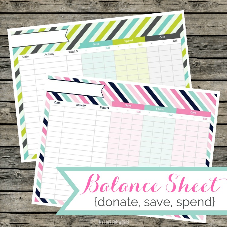 Free Printable Balance Sheet for Chores   Life of a Homeschool Mom