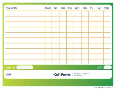 Free Printable Behavior Charts | Improves Behavior | Kid Pointz