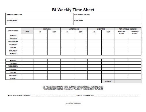 Free Weekly Time Sheets Bi Weekly Timesheets Oklmindsproutco 