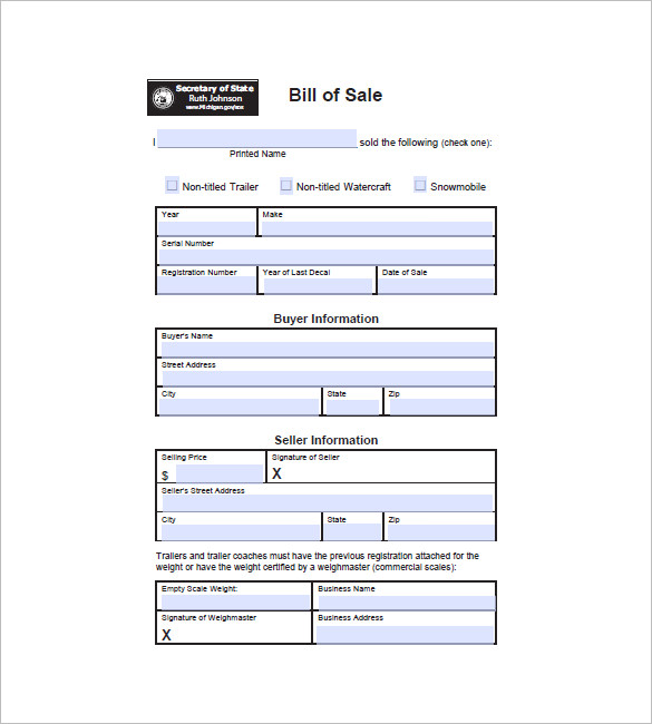 Utility Trailer Bill Of Sale Template Free from shopfreshboutique.com